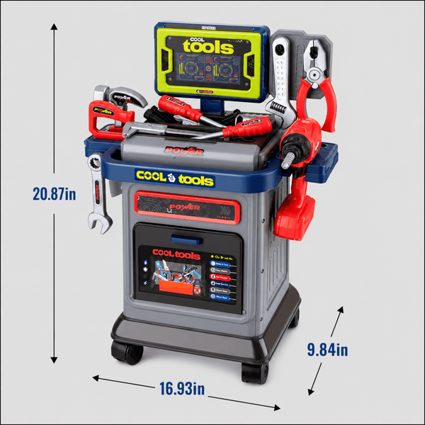 Kids Tool Trolley Workshop Set – 41Pcs Pretend Repair & Construction Play Kit