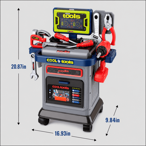 Kids Tool Trolley Workshop Set – 41Pcs Pretend Repair & Construction Play Kit
