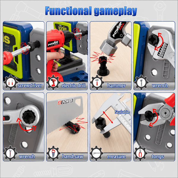 Kids Tool Trolley Workshop Set – 41Pcs Pretend Repair & Construction Play Kit