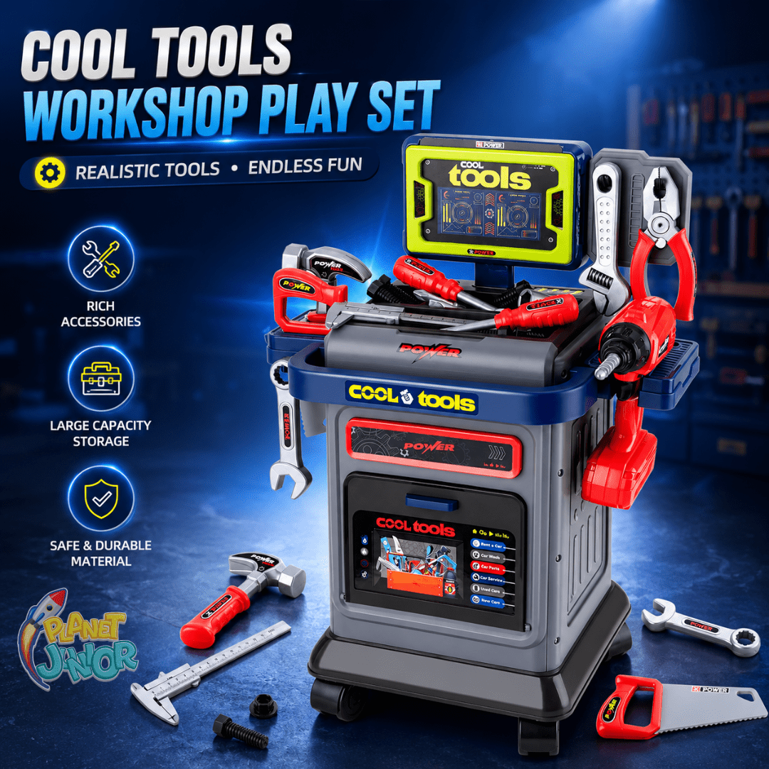 Kids Tool Trolley Workshop Set – 41Pcs Pretend Repair & Construction Play Kit