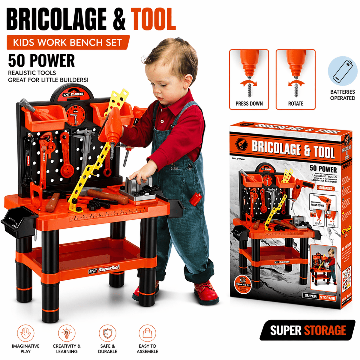 Kids Workshop Tool Bench – Interactive Builder Play Station