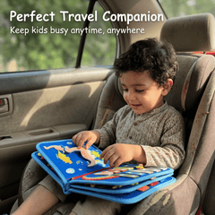 Large Size - 8 Page Dinosaur Busy Book with Handle – Fun Learning Activity Bag