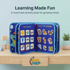 Large Size - 8 Page Dinosaur Busy Book with Handle – Fun Learning Activity Bag