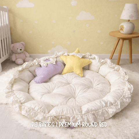 Lilac Cloud Reversible Premium Baby Round Cot & Play Mat