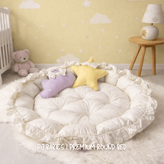 Lilac Cloud Reversible Premium Baby Round Cot & Play Mat