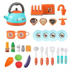 Little Chef Pretend Play Kitchen Set with Water Sink, Lights, Sounds & Cooking Accessories