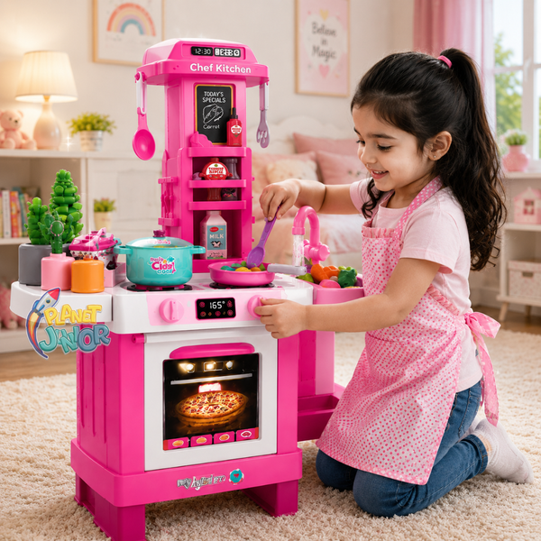 Little Chef Pretend Play Kitchen Set with Water Sink, Lights, Sounds & Cooking Accessories