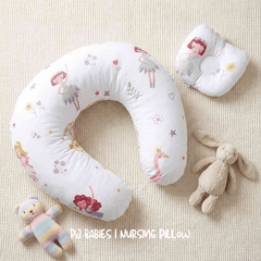 Little Fairy & Snuggles Cotton Baby Nursing Pillow with Removable Cover & Head Pillow