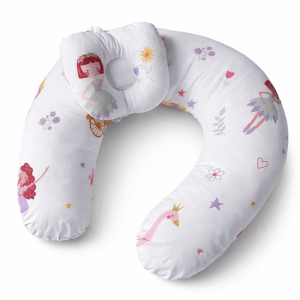 Little Fairy & Snuggles Cotton Baby Nursing Pillow with Removable Cover & Head Pillow