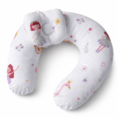Little Fairy & Snuggles Cotton Baby Nursing Pillow with Removable Cover & Head Pillow