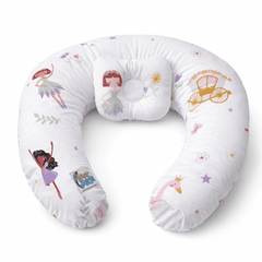 Little Fairy & Snuggles Cotton Baby Nursing Pillow with Removable Cover & Head Pillow
