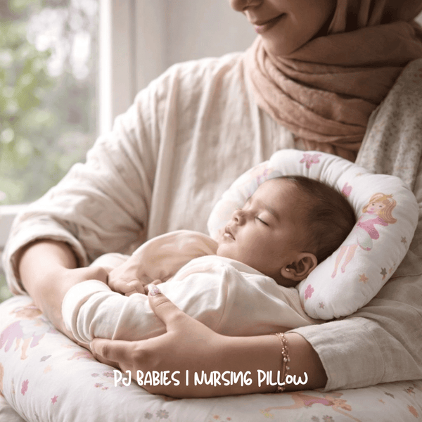 Little Fairy & Snuggles Cotton Baby Nursing Pillow with Removable Cover & Head Pillow