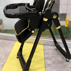Luxury Adjustable Baby Feeding High Chair with Safety Harness & Storage Basket