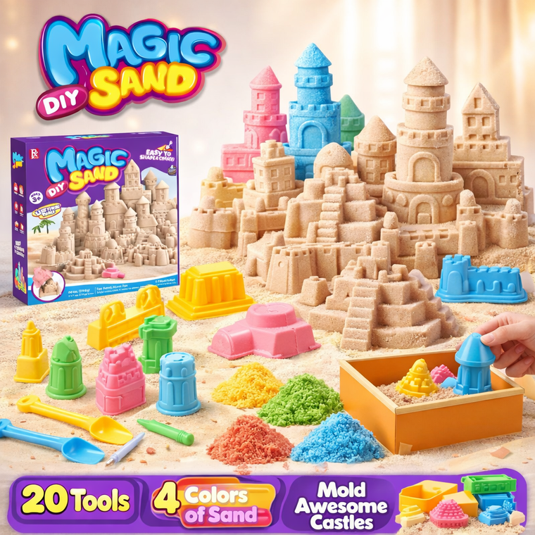 Magic DIY Sand Castle Set – 20-Piece Creative Play Kit