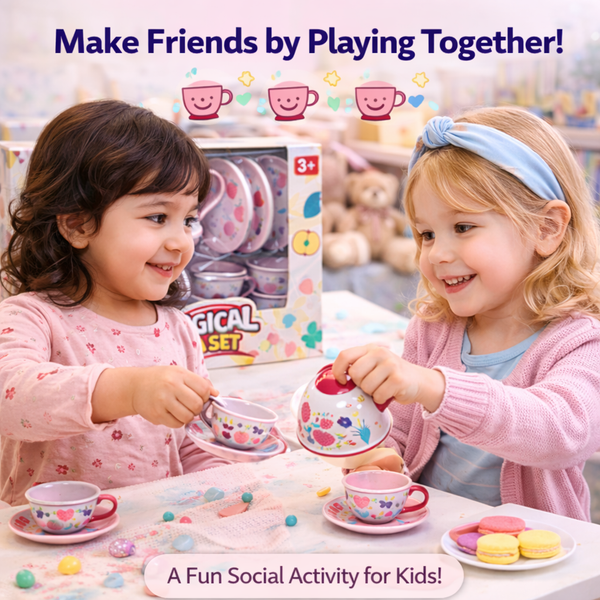 Magical Kids Tea Set – Colorful Pretend Play Tea Party Set with Cups & Kettle