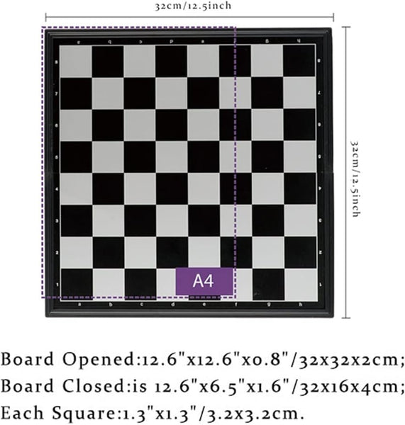Magnetic Folding Chess Set for Kids & Travel – 25cm Portable Strategy Board Game
