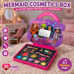 Mermaid Makeup Kit for Girls – 20-in-1 Beauty Play Set with Carry Case