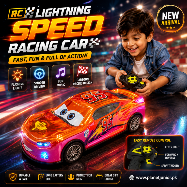 Metal Body Remote Control Lightning Racer Car with Smooth Drive