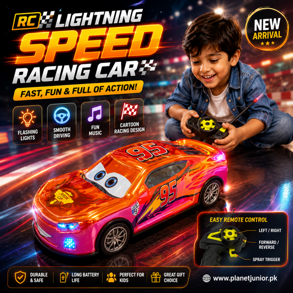 Metal Body Remote Control Lightning Racer Car with Smooth Drive