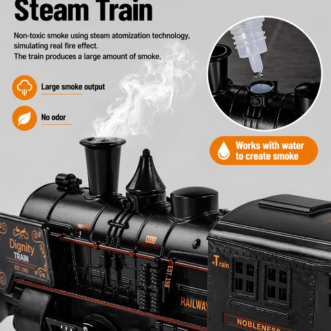 Metal Classic Train Set – Retro Railway with Track & Carriages