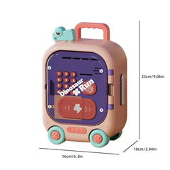 Monster-Themed Password Money Bank ATM Machine with Wheels | Thumb Impression, Password, Sound And Light