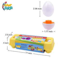 Montessori Matching Eggs Toy Set – Color & Shape Learning for Toddlers | 12 Pcs
