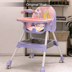 MotherCare Baby Feeding High Chair with Toy Bar – Pink & Purple