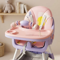 MotherCare Baby Feeding High Chair with Toy Bar – Pink & Purple