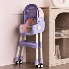 MotherCare Baby Feeding High Chair with Toy Bar – Pink & Purple