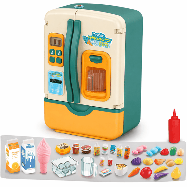 Multi-Function Mini Fridge – Lights, Spray &  Pretend Play Fun