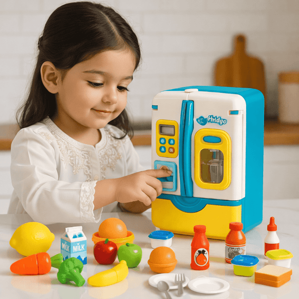Multi-Function Mini Fridge – Lights, Spray &  Pretend Play Fun