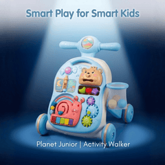 3-in-1 Multi-Functional Baby Walker with Detachable Activity Panel – Learning Push Walker