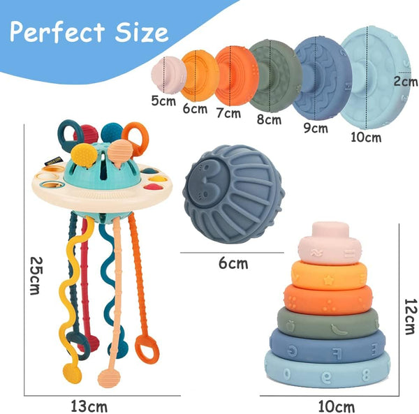 Multi-Sensory Pull String Activity Set – Baby Learning & Fine Motor Skills Trainer