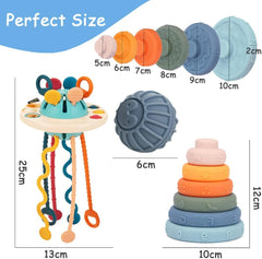 Multi-Sensory Pull String Activity Set – Baby Learning & Fine Motor Skills Trainer