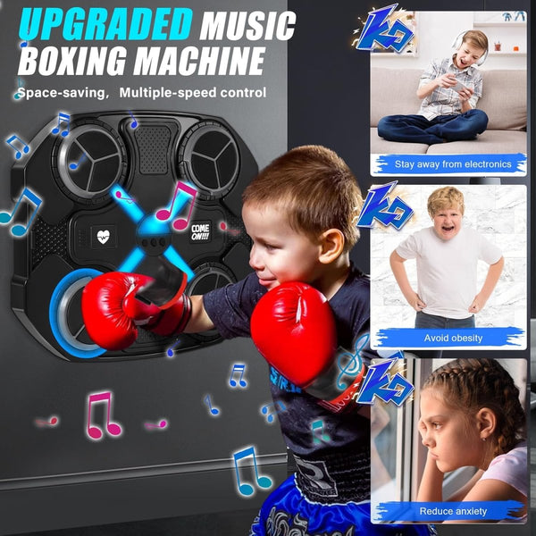 2 in 1 Wall-Mounted Boxing Machine with Bluetooth, Lights & Music