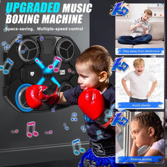 2 in 1 Wall-Mounted Boxing Machine with Bluetooth, Lights & Music