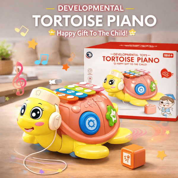 Musical Tortoise Piano Learning & for Babies – Light, Sound &  Shape Activity Playset