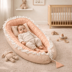Newborn Baby Bed & Carry Nest Gift Set – Soft Foldable Sleep Bundle|Pink Edition