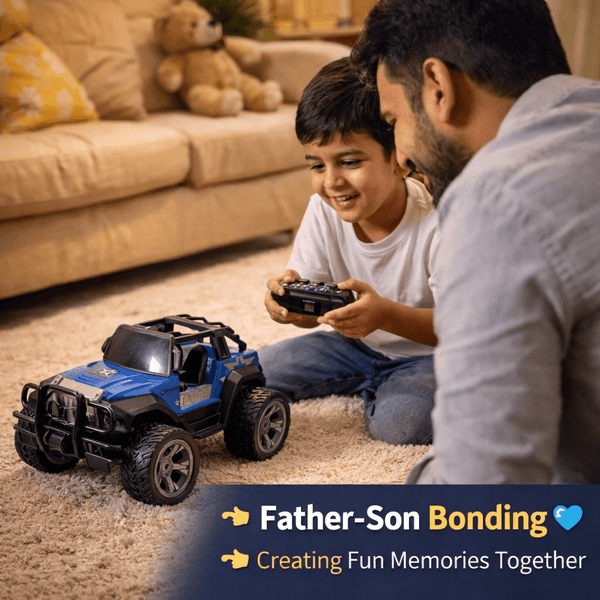 Off-Road Remote Control Jeep with LED Lights – 4x4 Big Wheel RC Car with Auto Mode
