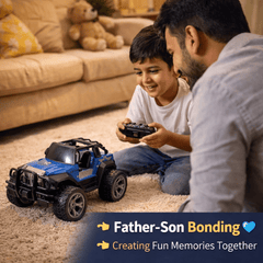 Off-Road Remote Control Jeep with LED Lights – 4x4 Big Wheel RC Car with Auto Mode