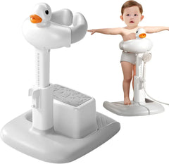 Portable Adjustable Baby Bath Stand with Sitting Stool, Anti-Slip Base & Safety Armrests