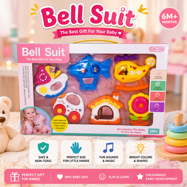 Premium Baby Activity Rattle Play Set – Multi-Sensory Learning & Fun Kit | 6Pcs