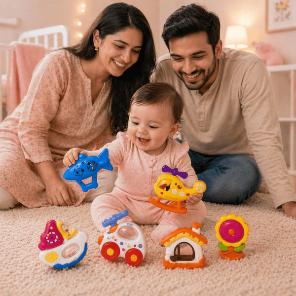 Premium Baby Activity Rattle Play Set – Multi-Sensory Learning & Fun Kit | 6Pcs