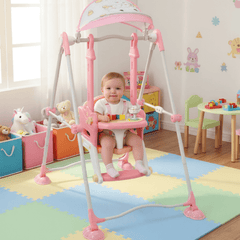 Premium Baby Indoor Swing with Safety Seat & musical tray – Stable, Foldable & Playful