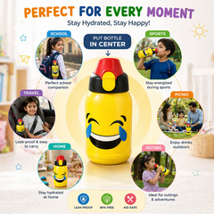 Premium Leak-Proof Smile Themed Water Bottle – BPA-Free Portable Hydration Bottle |500 ML