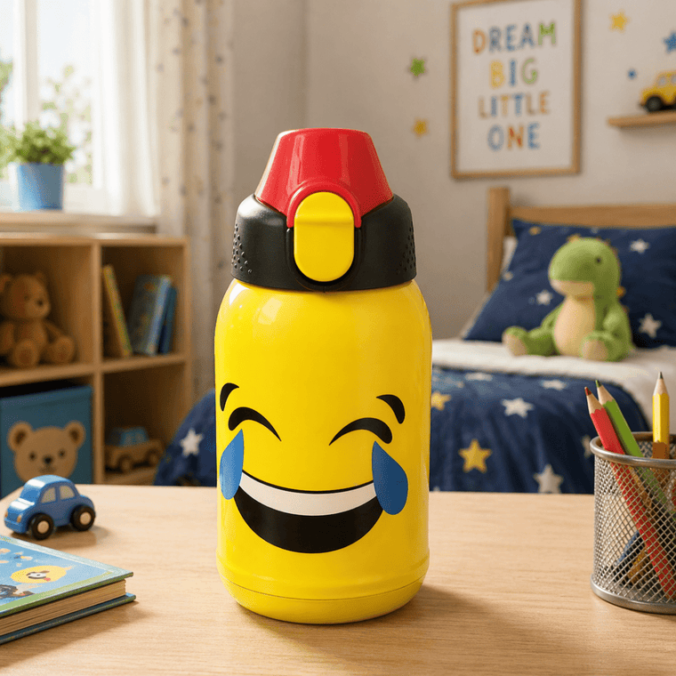 Premium Leak-Proof Smile Themed Water Bottle – BPA-Free Portable Hydration Bottle |500 ML