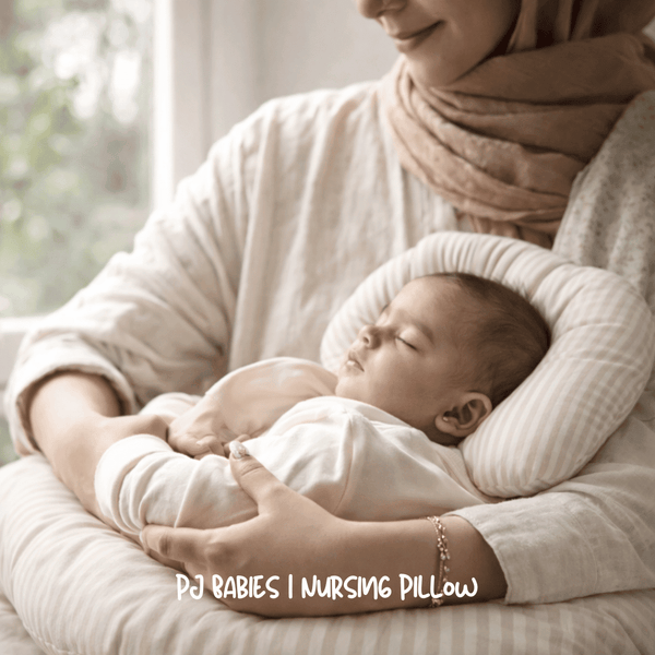 Pure Comfort Stripes Cotton Baby Nursing Pillow with Removable Cover & Head Pillow