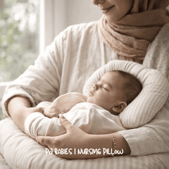 Pure Comfort Stripes Cotton Baby Nursing Pillow with Removable Cover & Head Pillow