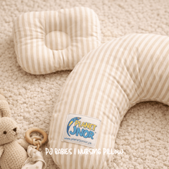 Pure Comfort Stripes Cotton Baby Nursing Pillow with Removable Cover & Head Pillow