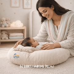 Pure Comfort Stripes Cotton Baby Nursing Pillow with Removable Cover & Head Pillow